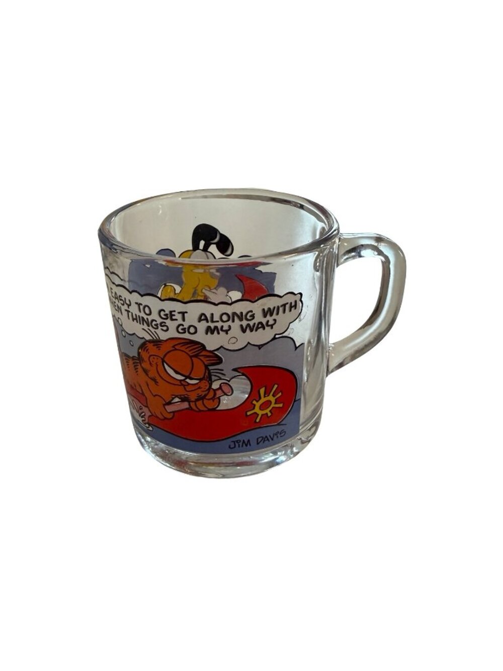Vintage 1978 Garfield Odie Jim Davis McDonald's Glass Coffee Mug United Feature